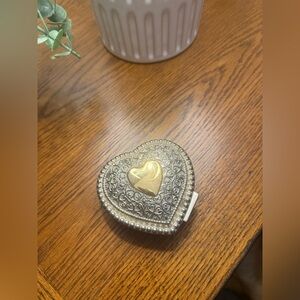 Vintage heavy Silver & gold  trinket holder